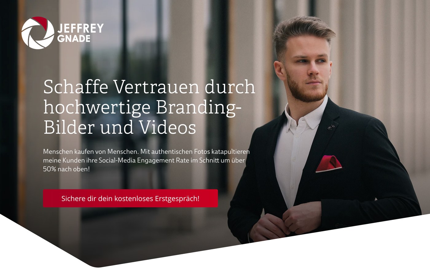 Website-Entwurf für einen Foto- und Video-Anbieter
