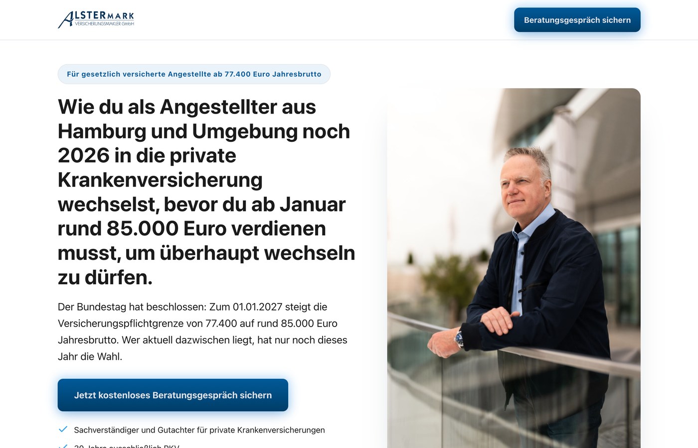 Website-Entwurf für eine private Krankenversicherungs-Beratung